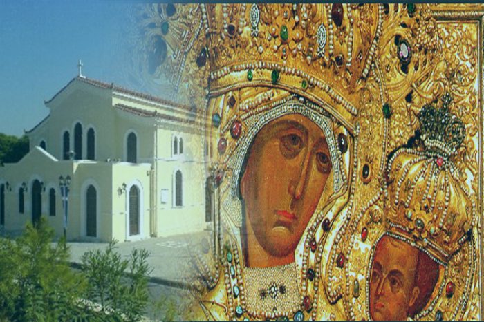 Η Ιερά Εικόνα της Παναγίας του Τιχβίν στον Ιερό Προσκυνηματικό Ναό της Αγίας Βαρβάρας