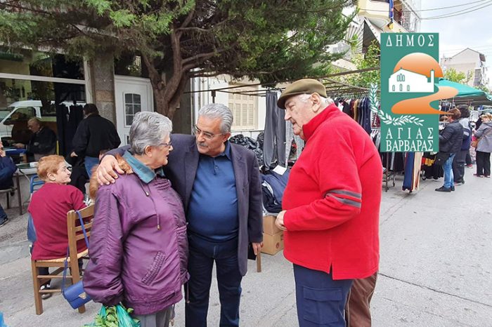 Ο Δήμαρχος της Αγίας Βαρβάρας, κ. Λάμπρος Μίχος, πάντοτε, δίπλα στους δημότες