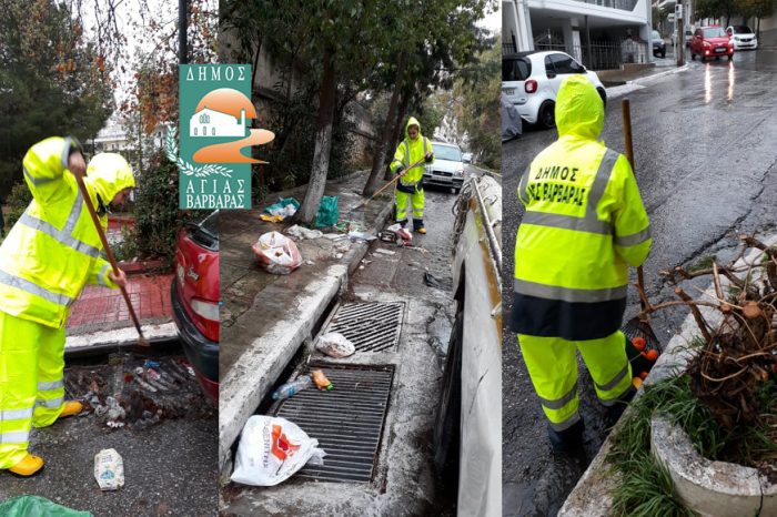 Στο καθήκον τους οι εργαζόμενοι καθαριότητας του δήμου με κάθε καιρική συνθήκη