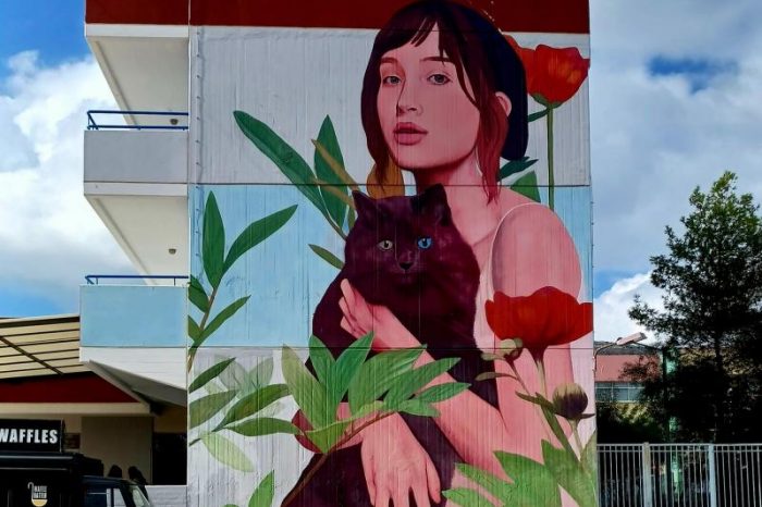 Κορυδαλλός: Το εντυπωσιακό γκράφιτι της νεαρής γυναίκας στο 4ο και 5ο Γυμνάσιο