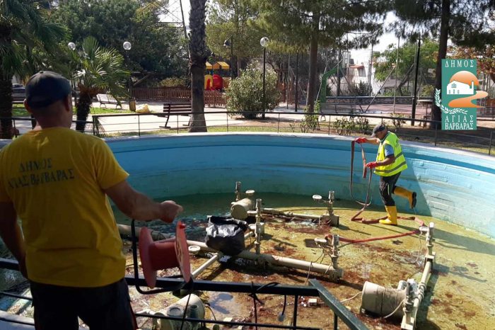 Έγινε ο τακτικός καθαρισμός του σιντριβανιού στον Πρ. Ηλία